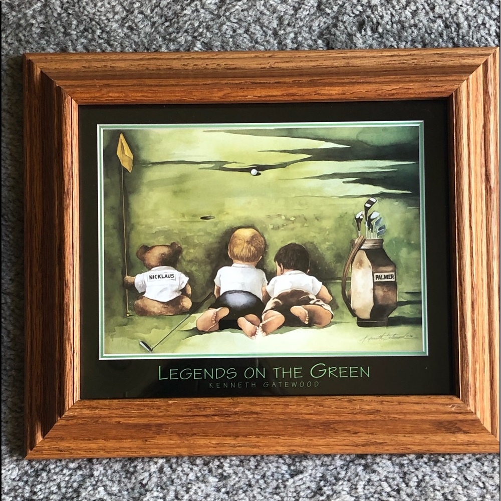 Jack Nicklaus Arnie Palmer - Legends on the Green by Kenneth Gatewood w/ Frame.